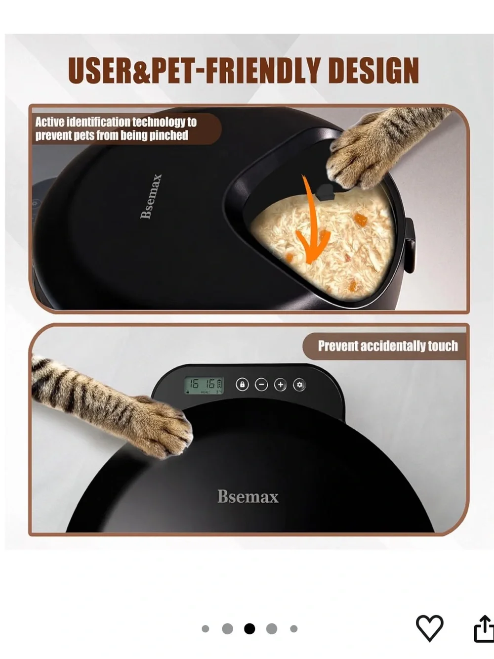 Automatic pet food feeder for 4 meals with timer NIOB